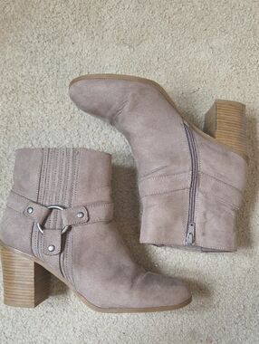 Taupe Suede Ankle Boots